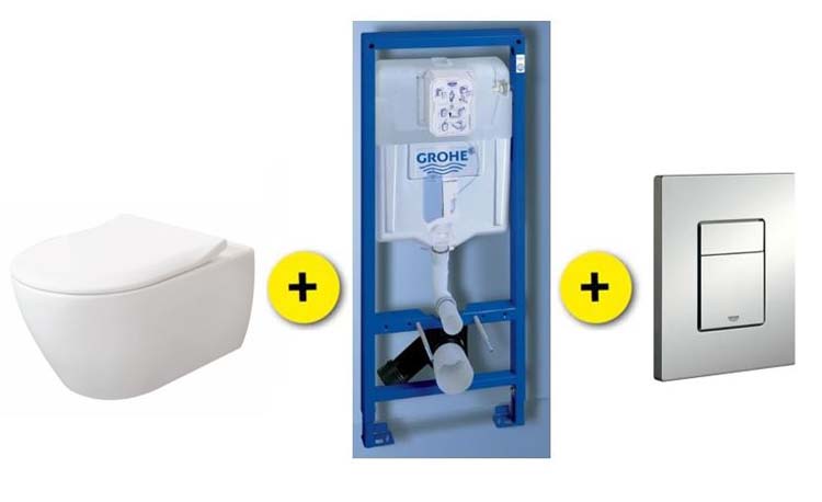 Toiletset Subway wit incl wc-bril+inbouwres Rapid SL+drukpl chroom mat