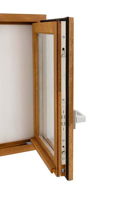 Fenêtre battant bois Meranti Trae 1 vantail 55mm naturel 900x1000mm D