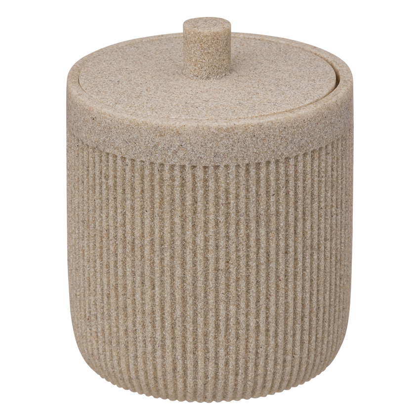 Wattenschijfhouder Lou polyresin beige 9,9x9,9x12cm