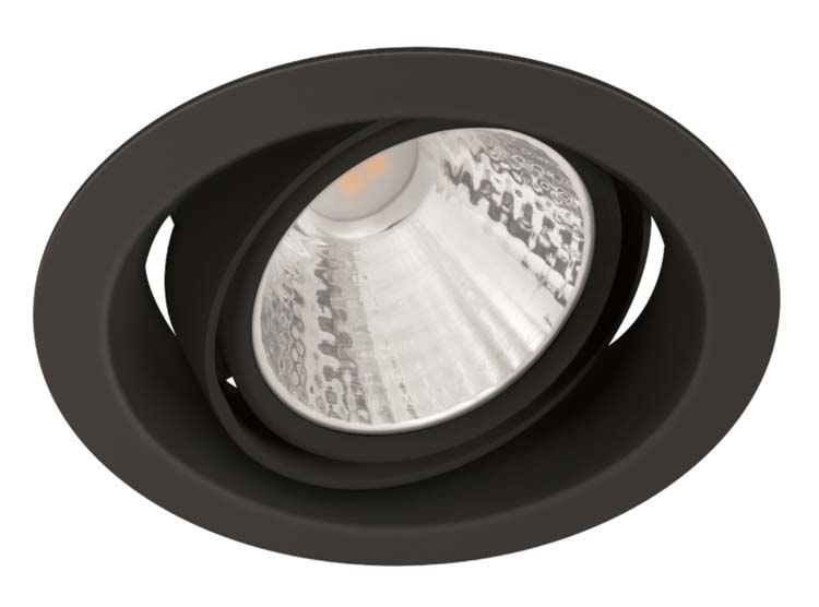 Inbouwspot - zwart - Ø9xH6cm - dimbaar - LED - 3x7W - 2700K