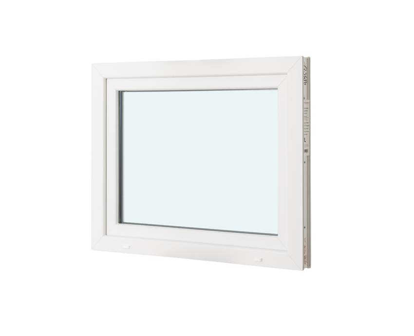 1-VL draaikiepraam pvc wit budget B800XH500 mm links 1-VL draaikiepraam pvc wit budget B800XH500 mm links