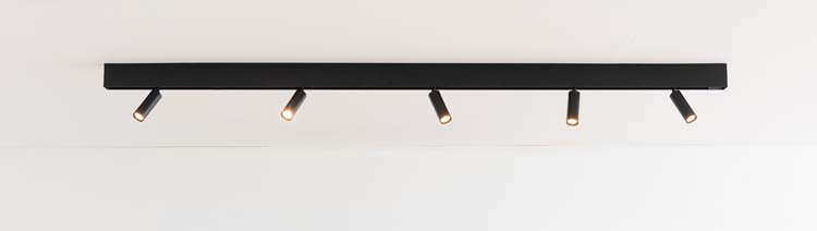 Rail lumineux design Béa noir set 1,8m 5 spots 5x4W