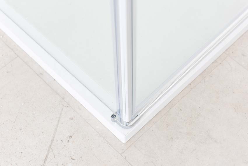 Douchewand Alexia met vaste wand en draaideur chroom profiel 90x190cm