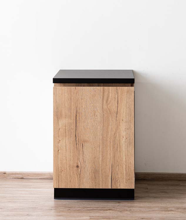 Keukenkast Plenti vaatwaspaneel zwart/houtlook 59,6x74,4cm