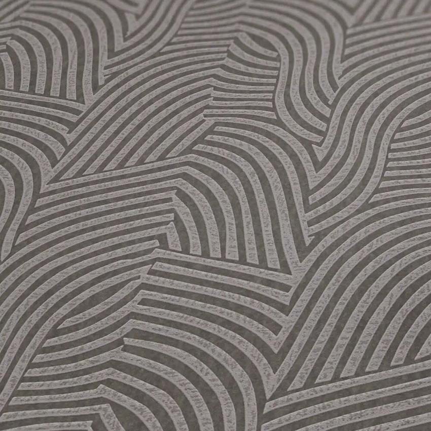 Vinyle sur papier peint intissé vagues gris/métallique 0,53x10,05m