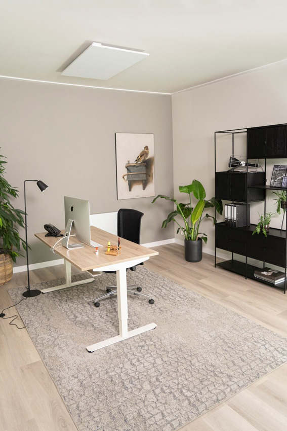 Infraroodpaneel Esmee enkel 123x68cm wit 800 Watt carbon verwarmingselement + digitaal