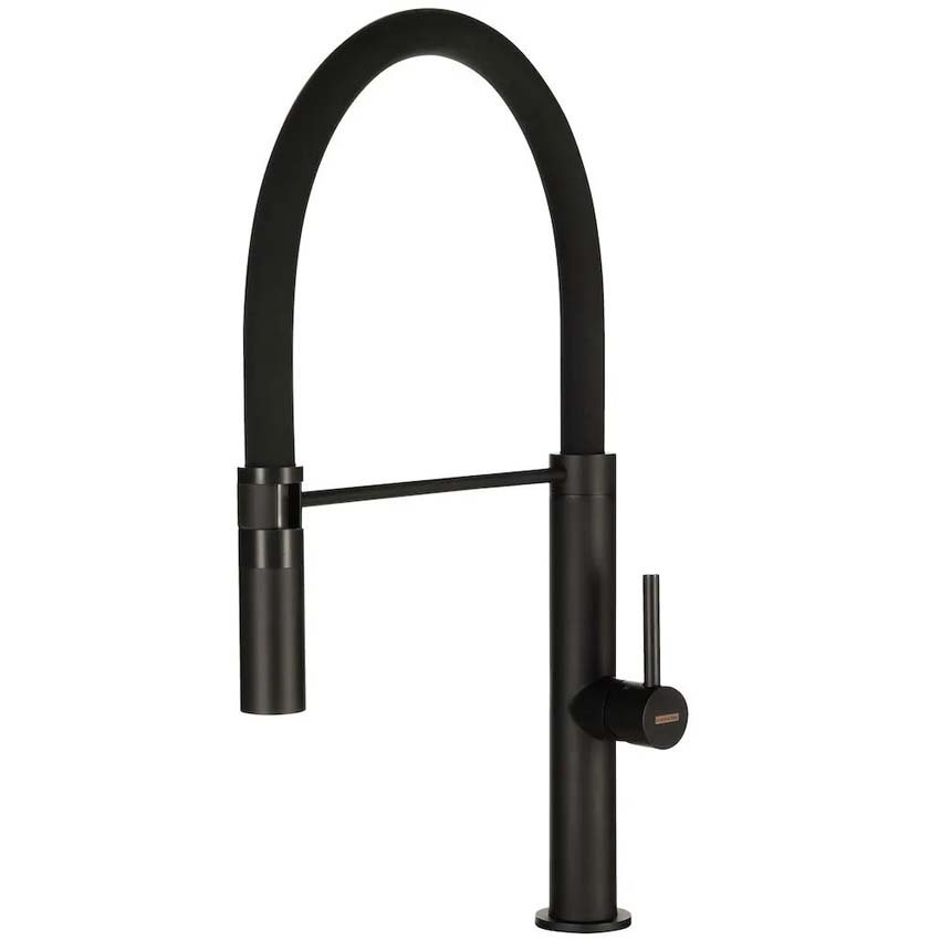 Robinet de cuisine Lorreine Ribble noir avec bec extractible