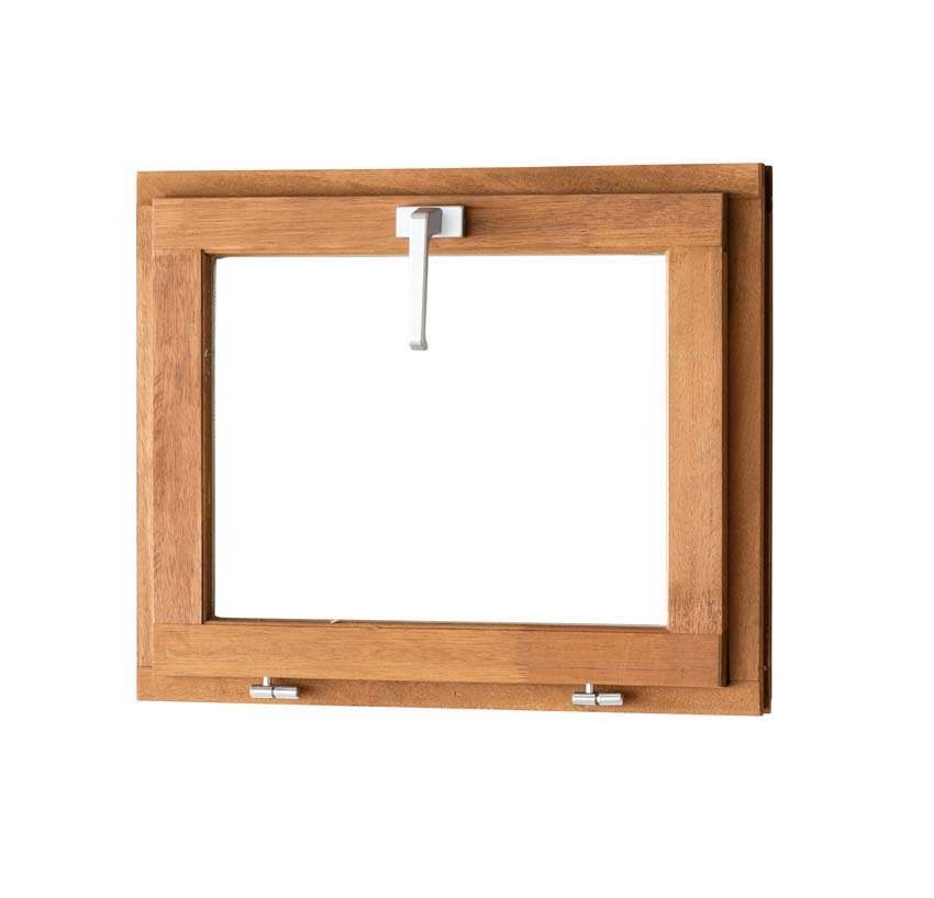 Fenêtre abbatant en bois Meranti Trae 55mm naturel 800 x 600 mm