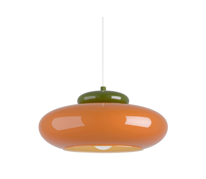 Suspension - orange/vert - Ø32x110cm - dimmable - E27 - 1x40W