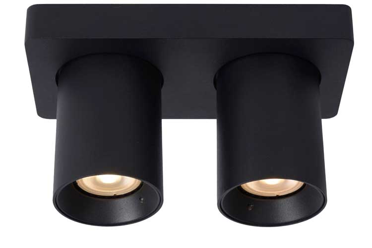 Lucide NIGEL - Spot plafond - LED Dim. - 2xGU10/5W - Noir