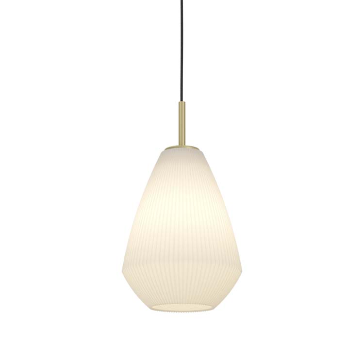 Lampe suspendue pied or verre satiné E27
