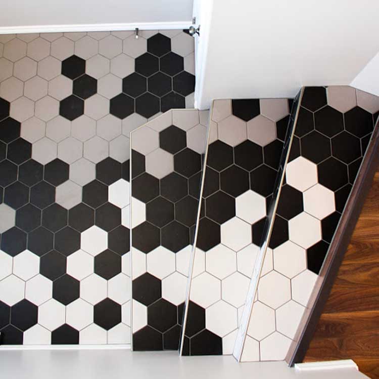 Carrelage de sol et mural Hexagonal gris 20x17,5cm