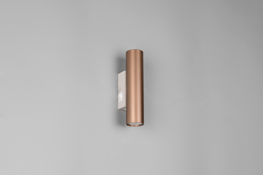 Wandlamp - koffie - 18x4x7cm - GU10/MR11 - 2x5W