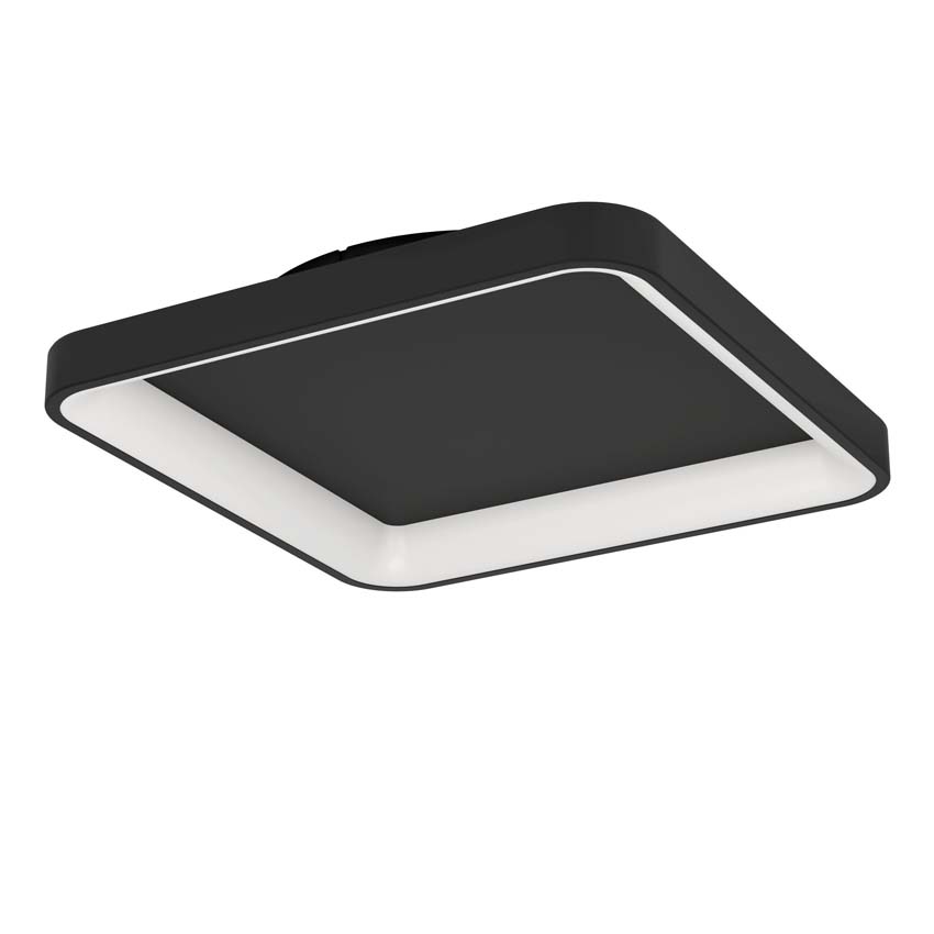 Plafonnier - Noir - 35x35cm - Dimmable - LED - 1x18W - 2700-6500K - télécommande