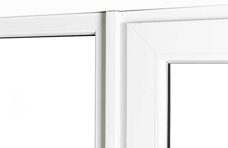 Porte extérieure 3 parties PVC verre clair anthracite/blanc 980x2180mm ouvrant à gauche
