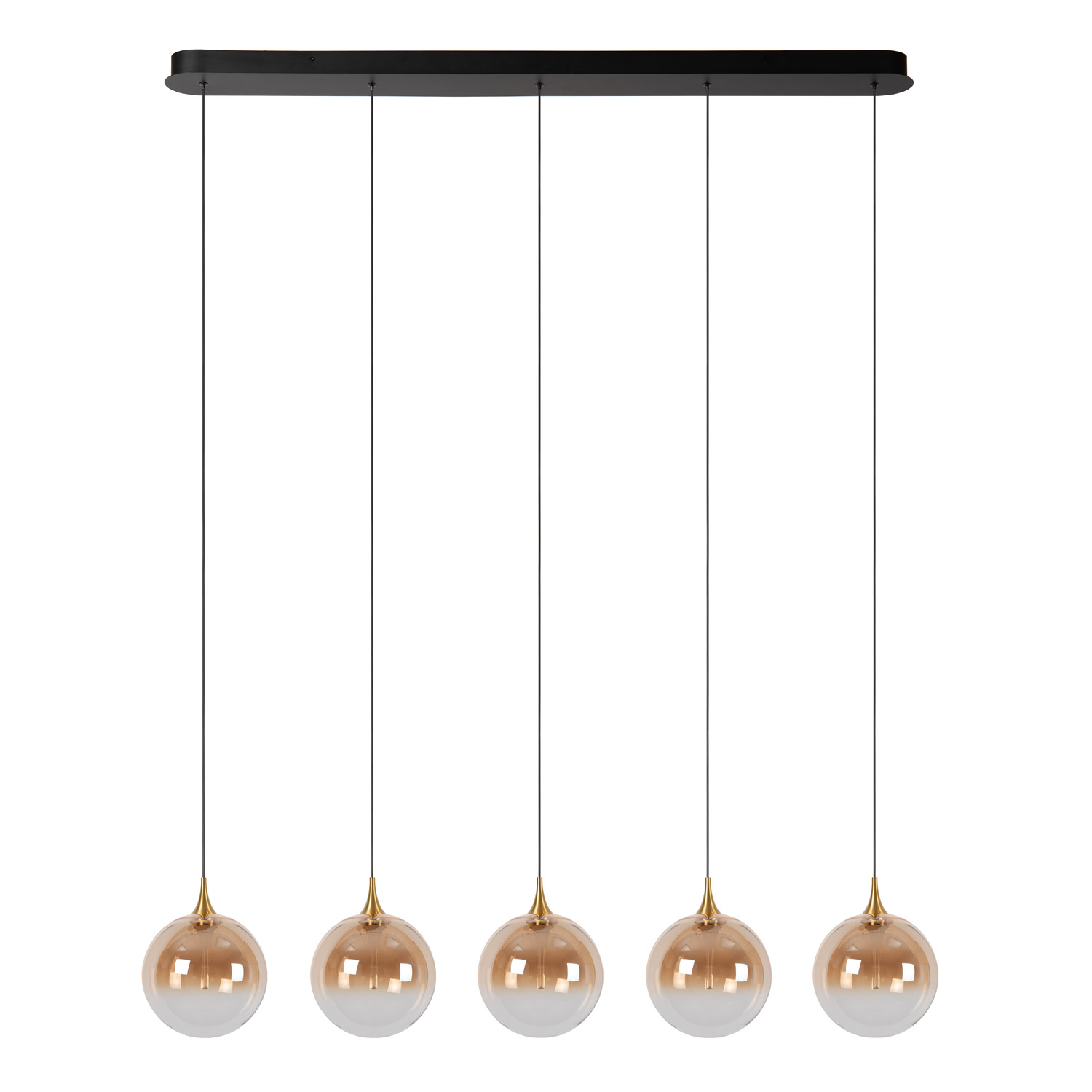 Lucide Premium Gisela - Hanglamp - LED Dimb. - 5X4W 2700K - Met vervangbare LED-module - Amber