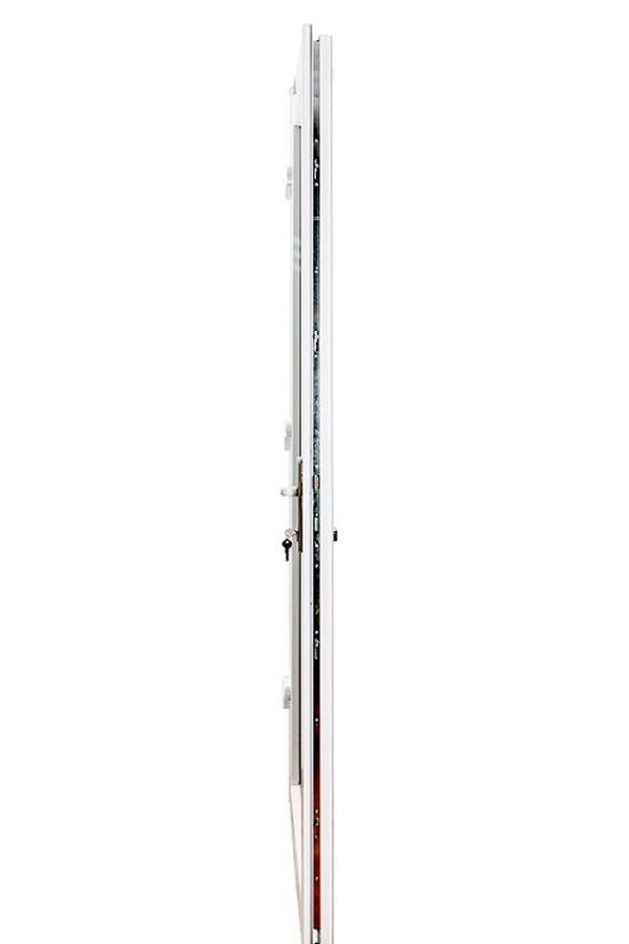 Buitendeur halfglas PVC 3 dubbel helder glas wit 980x2180mm linkstrekkend