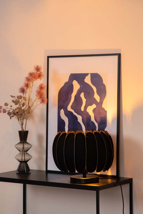 Lucide SPENCER - Lampe de table - Ø 30 cm - 1xE27 - Noir
