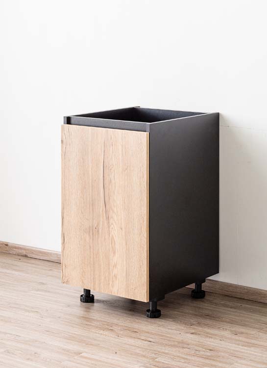 Armoire de cuisine 50cm noir-look chêne