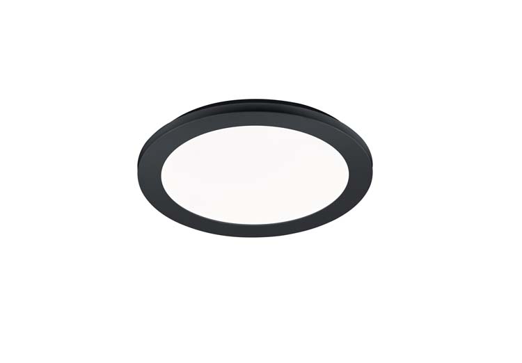 Plafonnière pvc noir IP44 incl. 15W LED/ 3000K/ 1350Lm D26cm