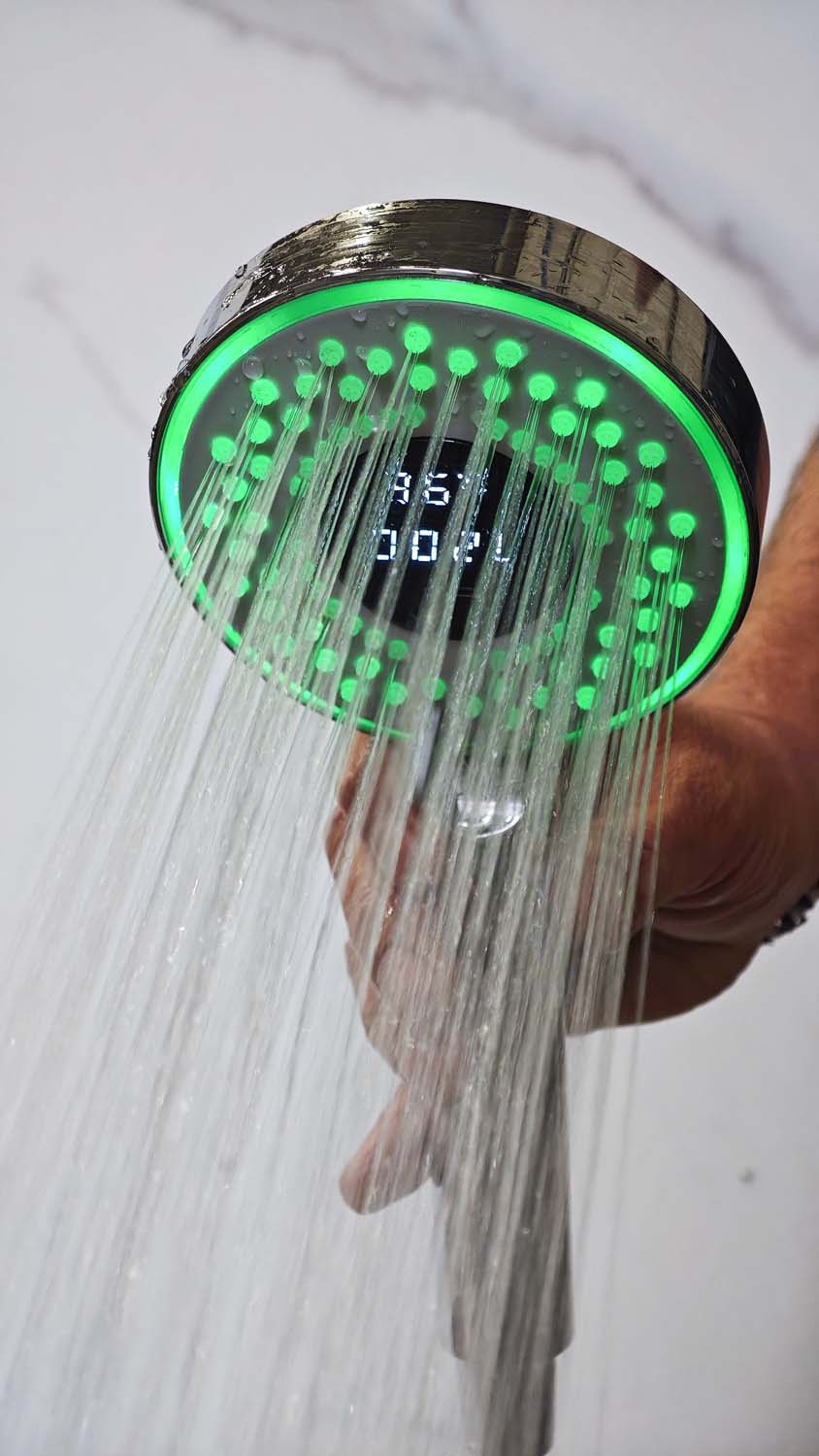 Handdouche Flynn met LED en temperatuurweergave 3 standen glanzend chroom