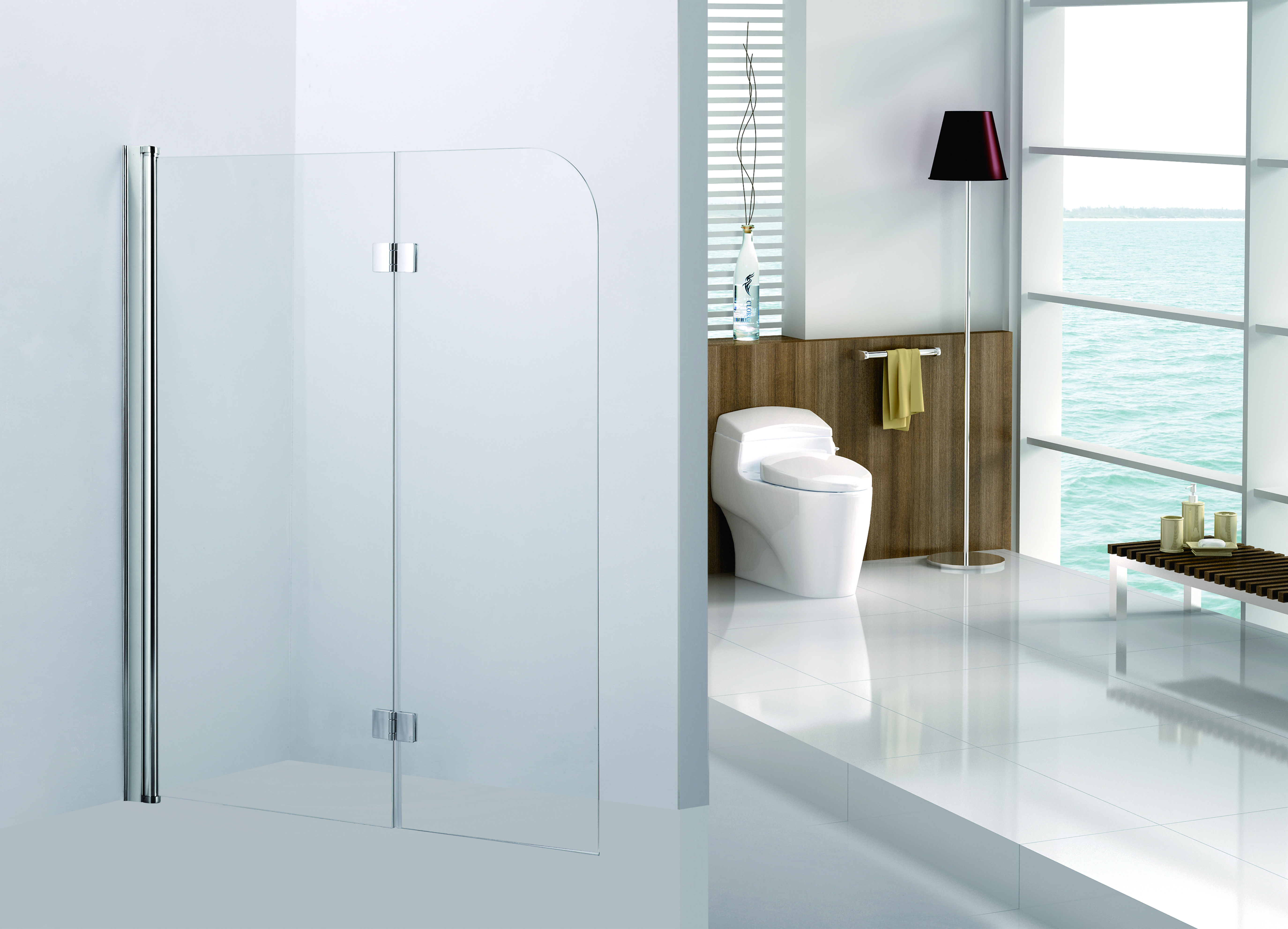 Paroi de baignoire Asher chrome gauche/droite 120x130cm