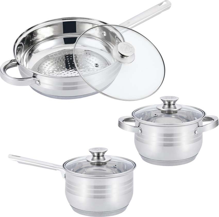 Casseroles argentées set de 12