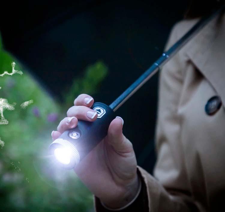 Paraplui pliable inverse fermeture avec led
