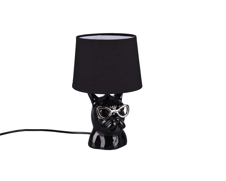 Lampe de table noir chien excl lampe LED possible