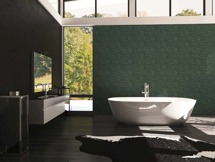 Vinyle sur papier peint intissé rayé vert/vert clair 0,53x10m
