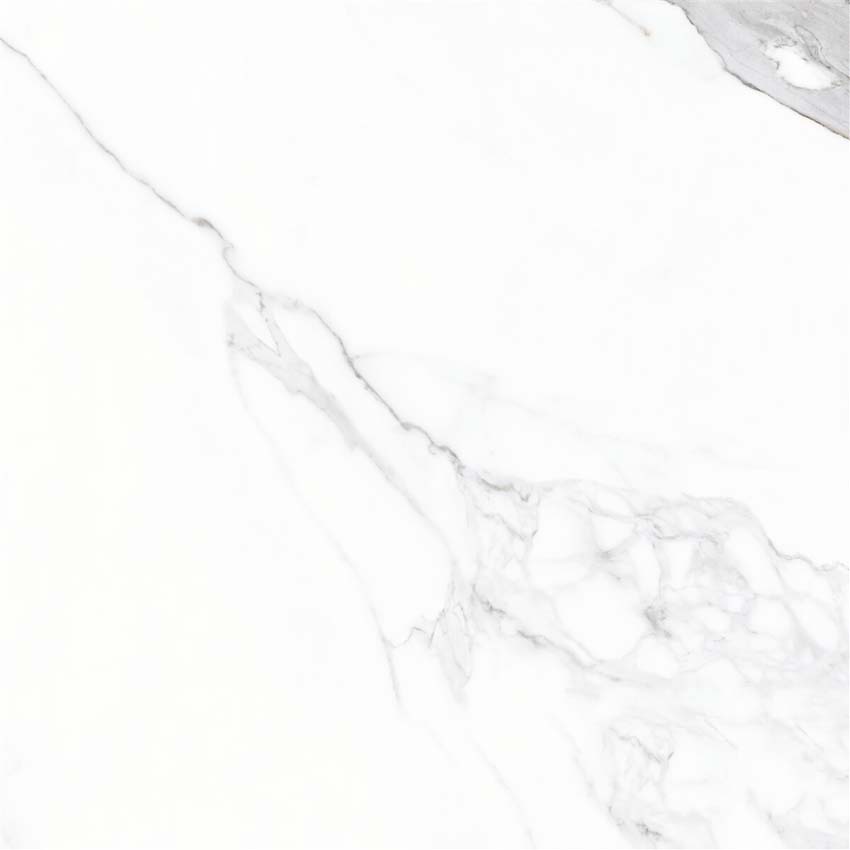 Carrelage de sol et mural Statuario imitation marbre blanc brillant 60x60cm