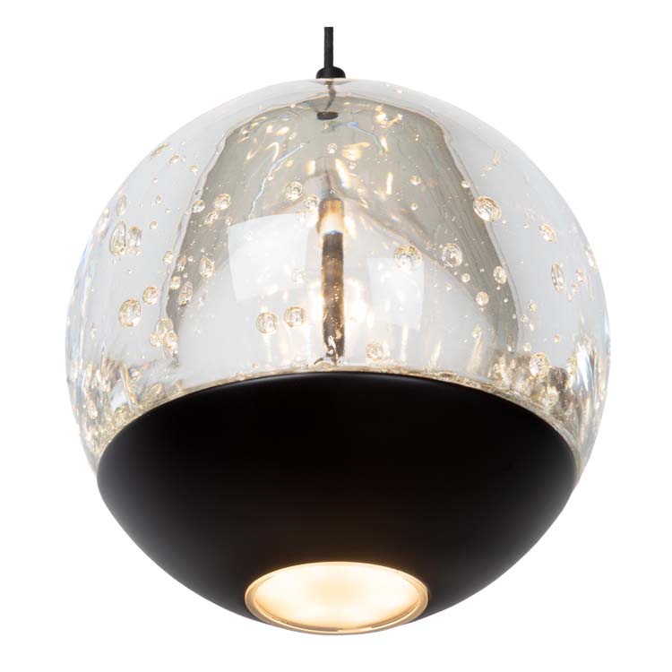Lucide SENTUBAL - Hanglamp - Ø 14 cm - LED - 1x6,3W 2700K - Zwart