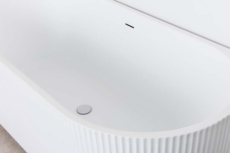 Baignoire d'angle Chris mat blanc nervurée gauche 170x80cm