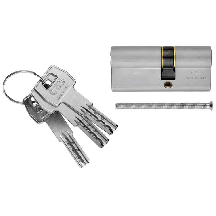 Cilinder AGB veiligheid 70mm inox look SKG**