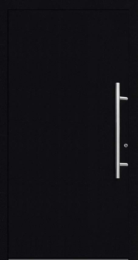 Porte extérieure Lepo PVC avec finition aluminium noir/blanc 980x2180mm ouvrant à droite sur mesure