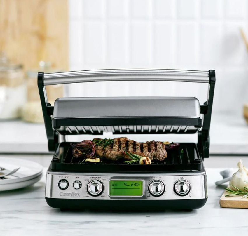 Grill de contact Greenpan sans PFAS argenté 18,6x35,3x34,6cm