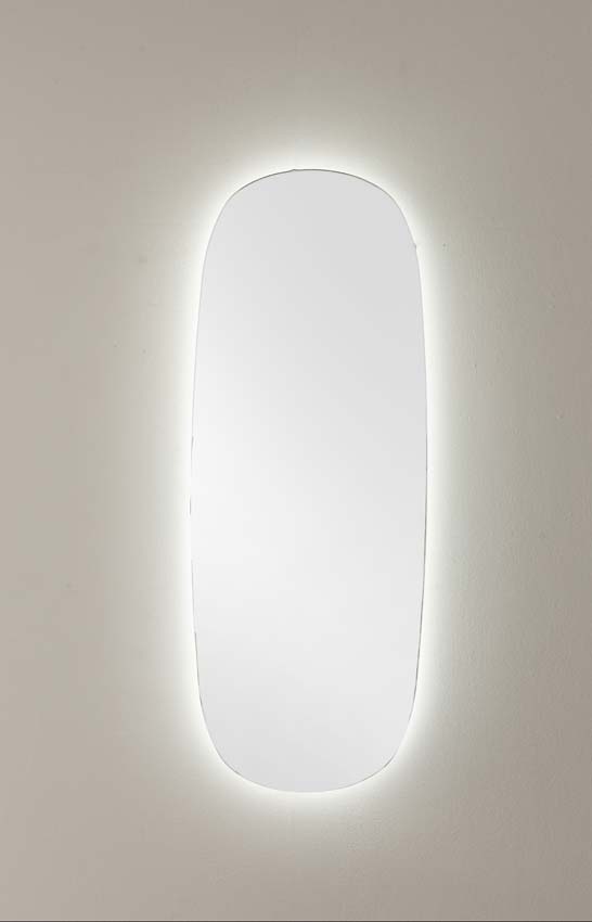 Miroir Fendi ovale LED + anti-buée 38x100cm