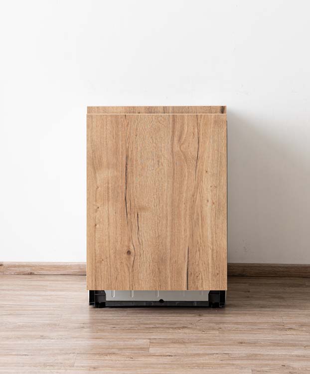 Keukenkast Plenti vaatwaspaneel zwart/houtlook 59,6x74,4cm