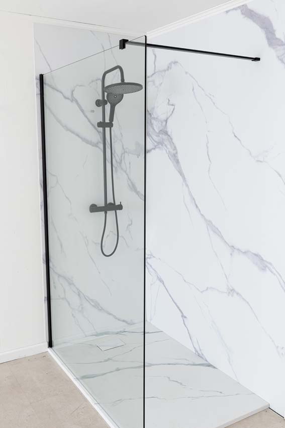 Panneau de douche Milo Slate blanc aspect marbre 91,4x243,8cm