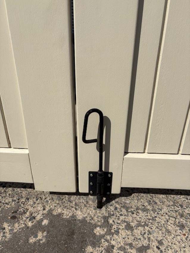 Dubbele poort Meranti hout 350x180cm gesloten