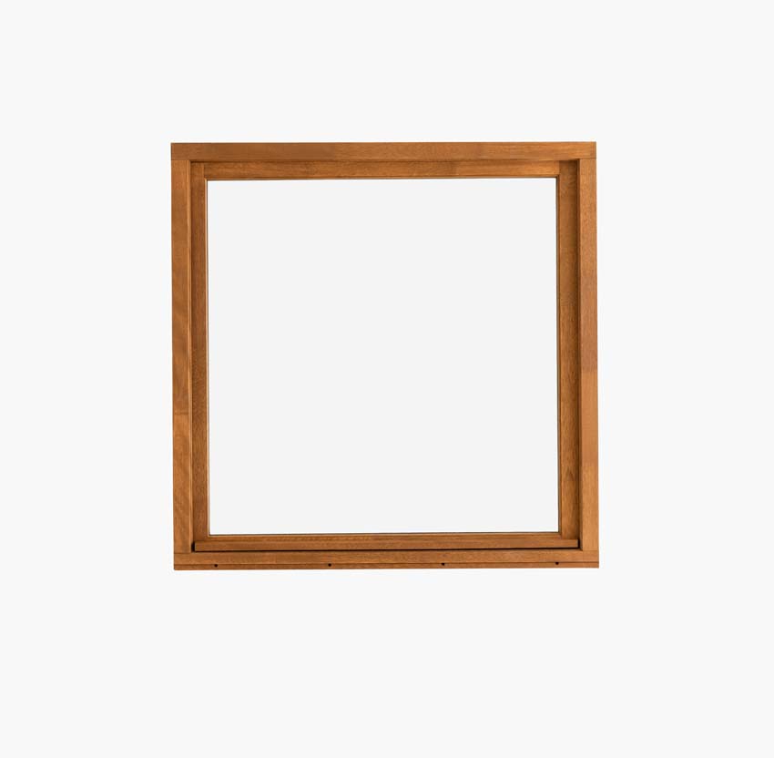 Fenêtre battant bois Meranti Trae 1 vantail 55mm naturel 1000x1000mm G