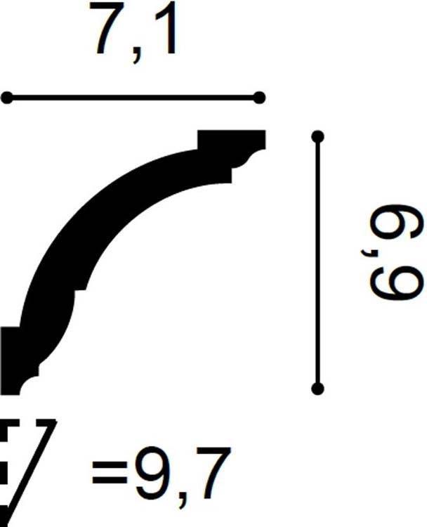 Orac corniche flexible cx100f 2000x71x69mm