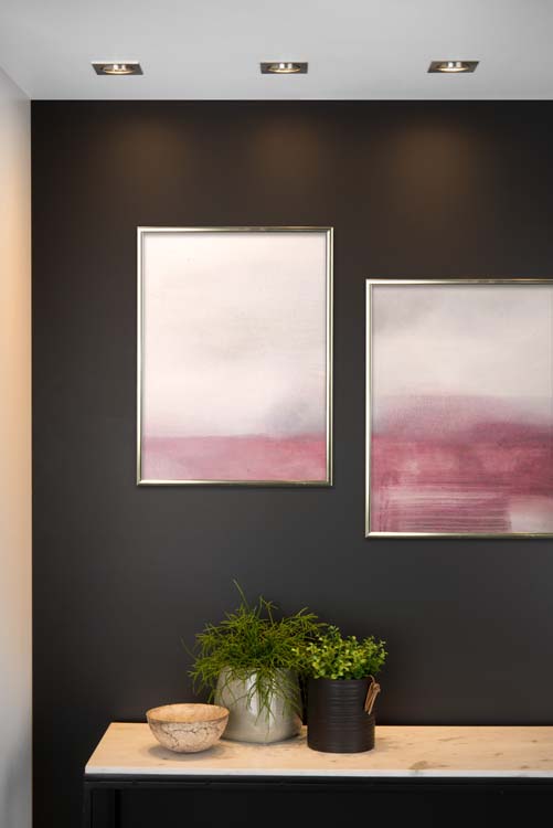 Inbouwspot - chroom - vierkant - dimbaar - GU10 - 5W - 3000K - set van 3