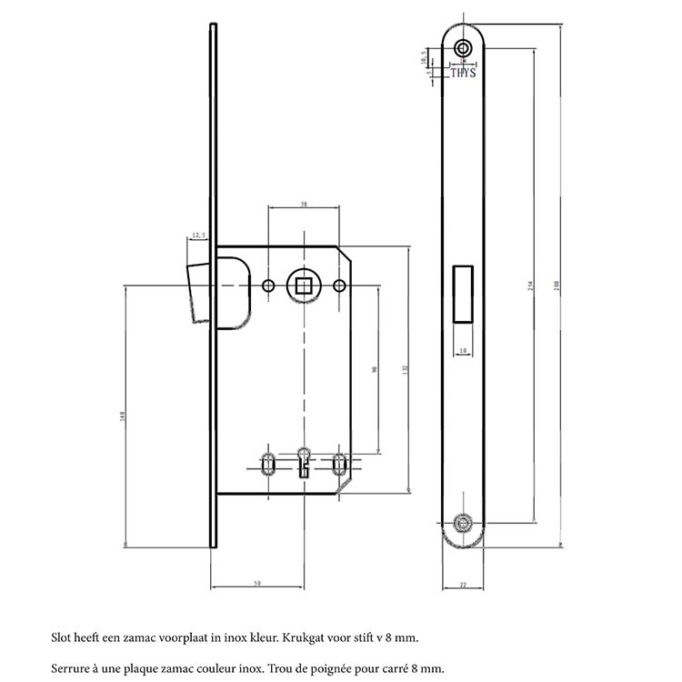 slot magnetisch met sleutel + slotplaat