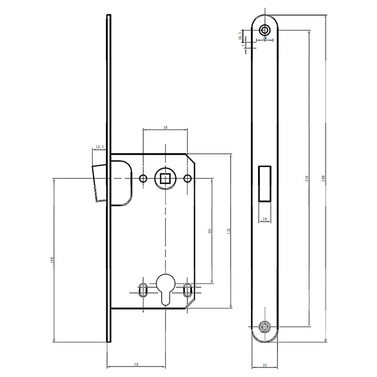 Magnetisch cilinder slot zwart invisible flat