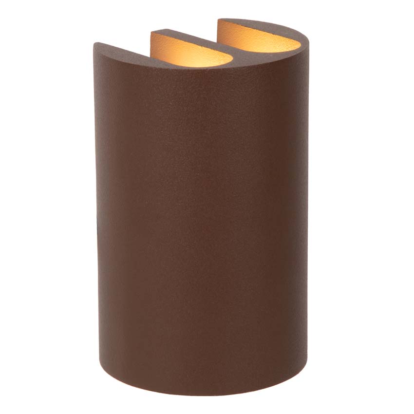 Lucide Essential York - Spot mural / applique intérieur/extérieur - LED - 4x1,2W 2700K - IP54 - Brun rouille