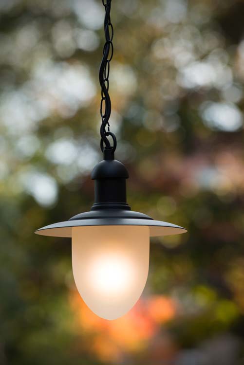 Lucide ARUBA - Suspension Extérieur - Ø 25 cm - E27 - IP44 - Noir