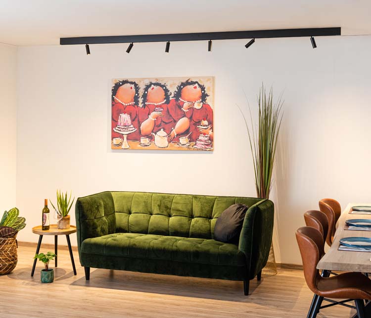 Railverlichting design Béa zwart set 2,9m 6 spots 6x4W