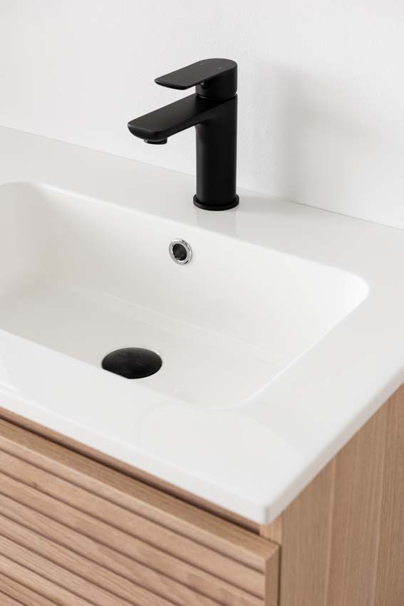 Meuble de salle de bains Dotan line up suspendu avec lavabo double blanc brillant 120cm