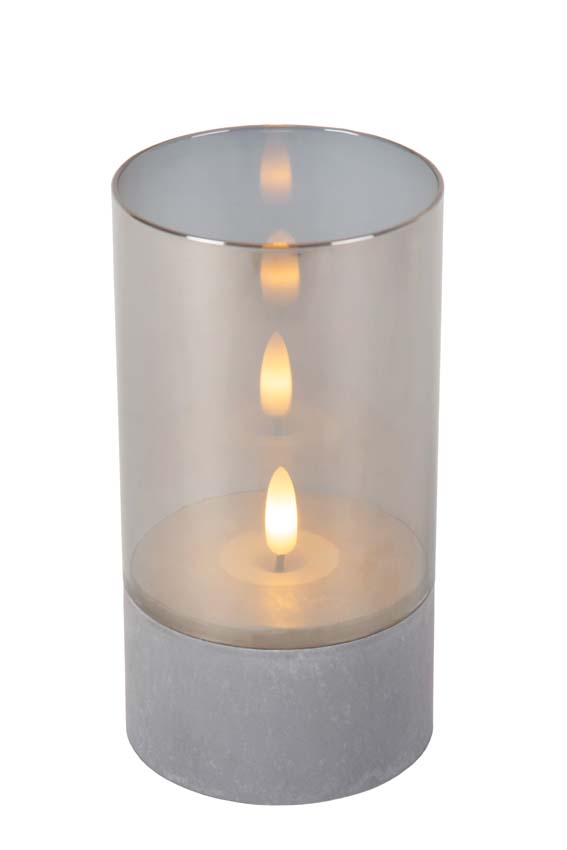 Lucide VELAS - Lampe de table - Piles - Ø 8 cm - LED - 3x0,2W 2700K - Fumé - Ensemble de 3